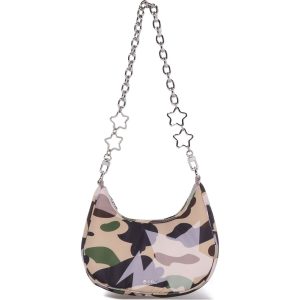STA OVER PRINT 1ST CAMO QUILTING MOON SHAPE BAG LADIES