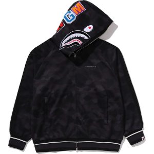 COLOR CAMO SHARK RELAXED FIT HOODIE TRACK JACKET MENS