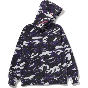 GLITCH WOODLAND CAMO SHARK ZIP HOODIE JR KIDS