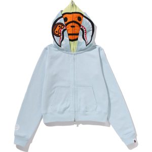 MILO SHARK CROPPED FULL ZIP DOUBLE HOODIE LADIES